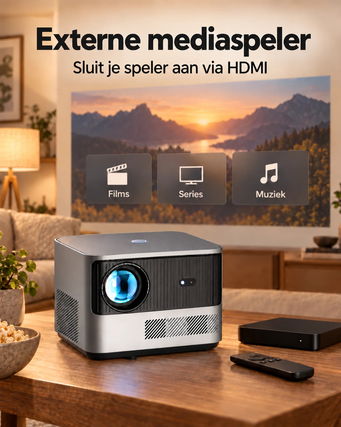 Projektorland Grand Cinema – 4K-compatibel, Full HD 1080p, 580 ANSI lumen, HDMI en USB