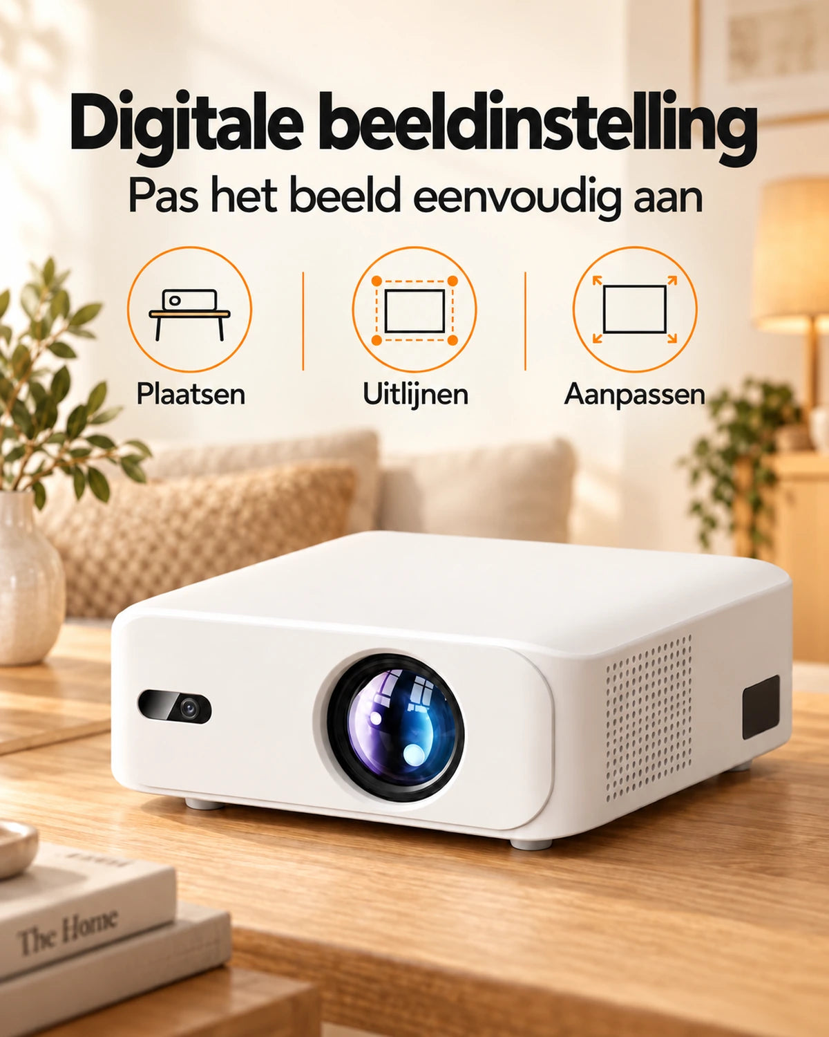 Projektorland Horizon beamer – 800 ANSI lumen, Full HD 1080p, HDMI, digitale keystone en ingebouwde luidspreker