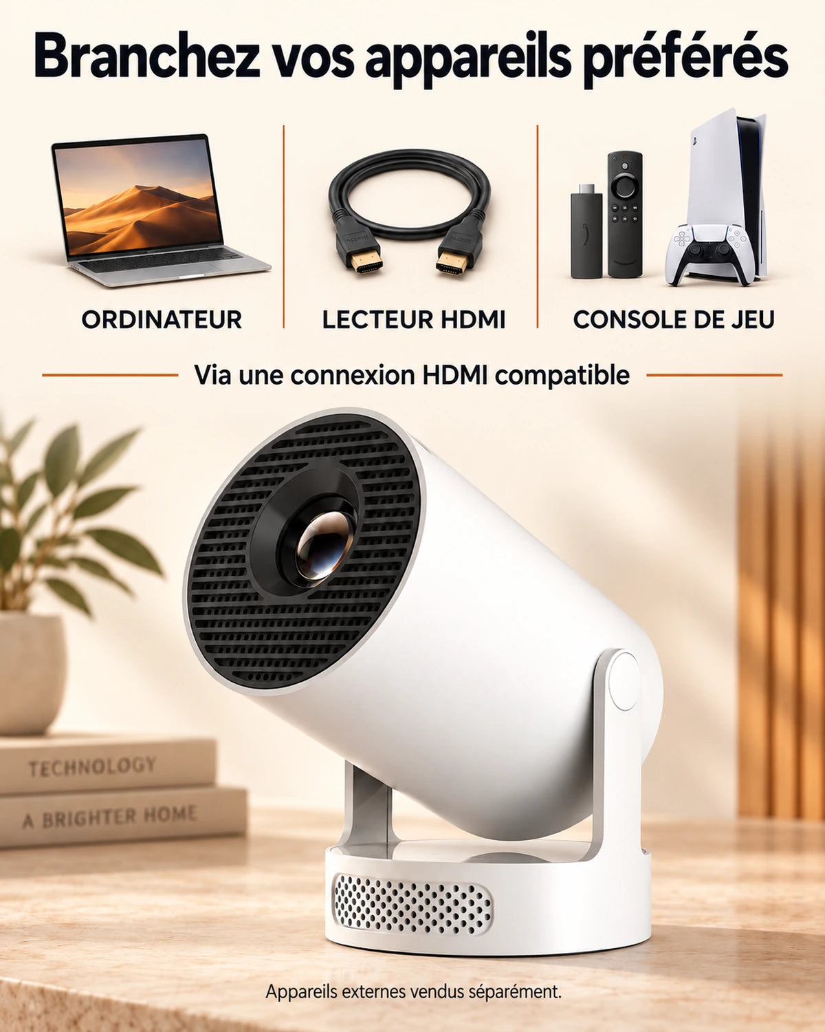 Vidéoprojecteur 4K compatible, 330 lumens ANSI – Luma One, Wi-Fi 6 et Bluetooth 5.0