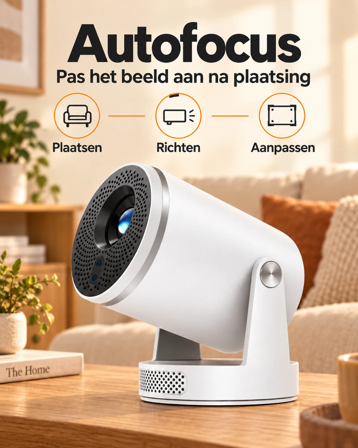 Mini beamer Projektorland Luma Pro – 400 ANSI lumen, Full HD 1080p, autofocus, Android 14 en Wi-Fi 6