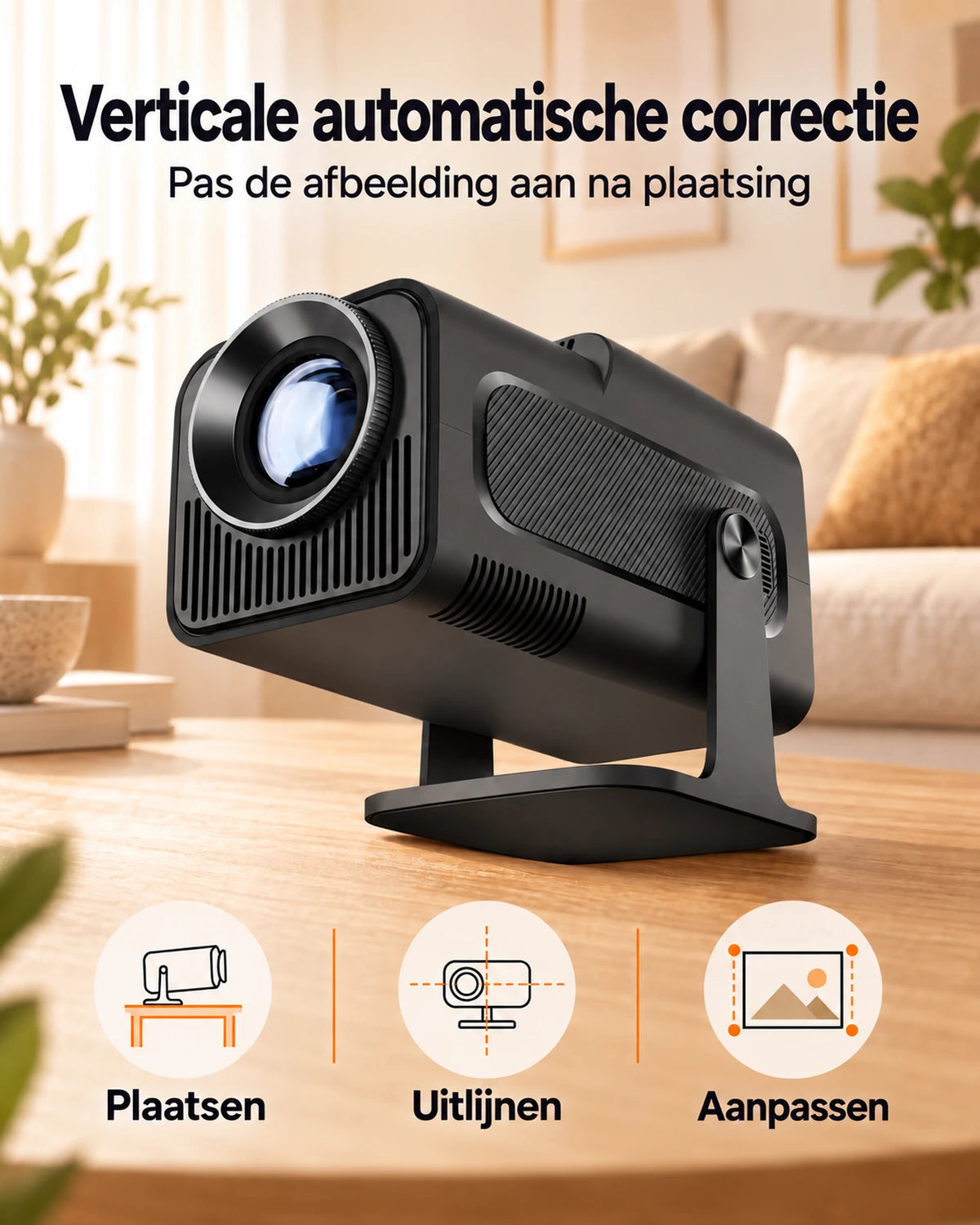 Mini beamer Nomad Mini – 300 ANSI lumen, HD 720p, Android 11, Wi-Fi 6, Bluetooth en 180° draaibaar
