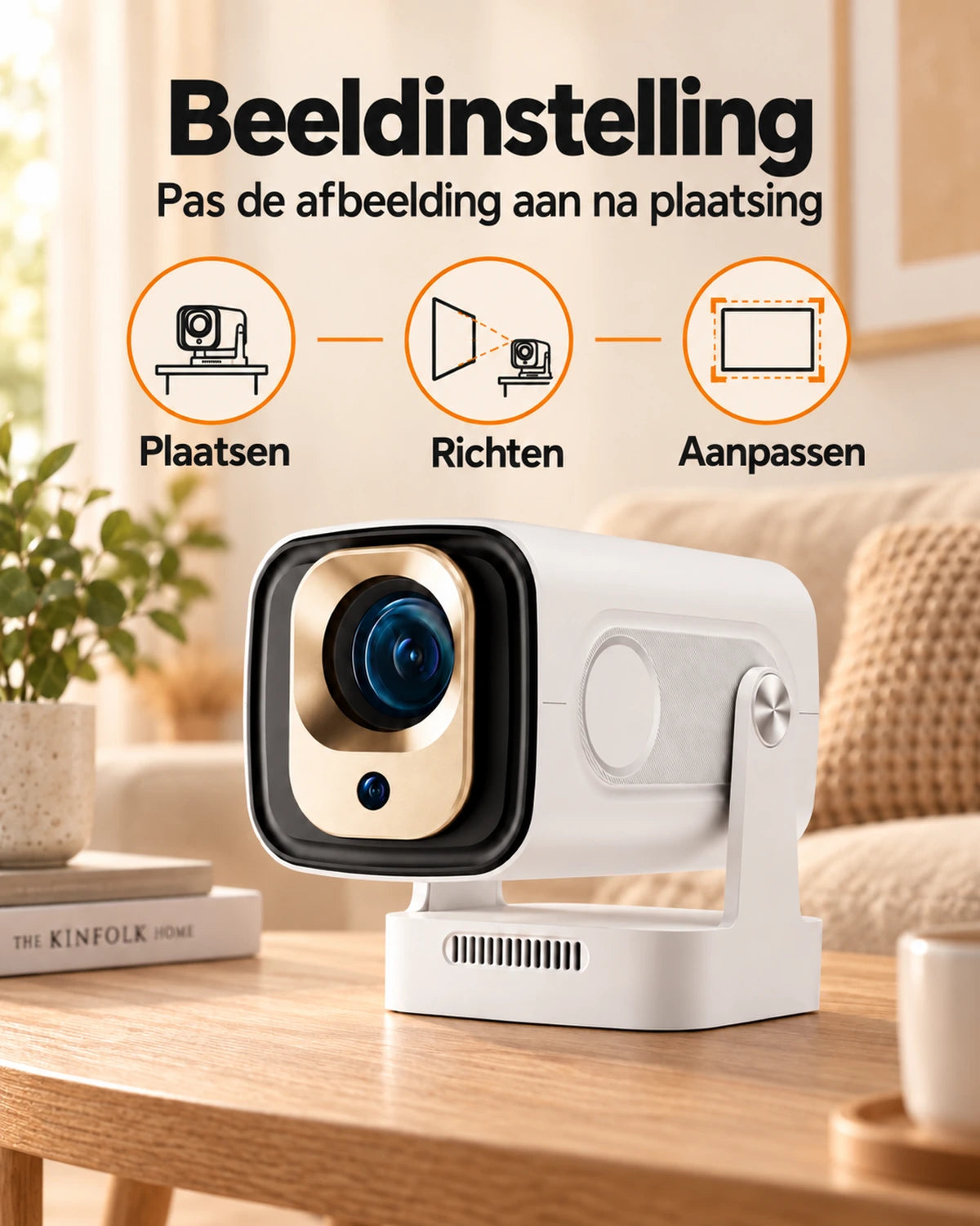 Mini beamer Projektorland Nova – 260 ANSI lumen, Full HD 1080p, Android, Wi-Fi 6 en Bluetooth 5.4